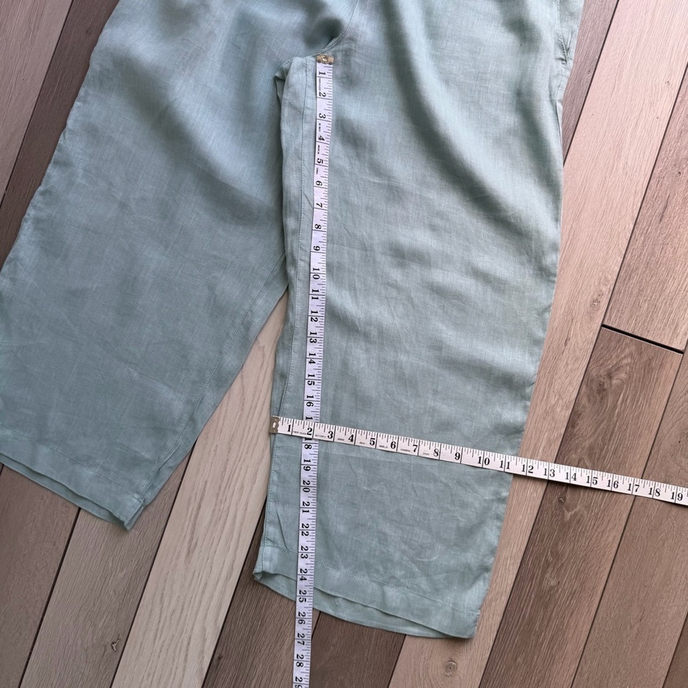 Cynthia Rowley 100% Linen Wide Leg Cropped Pants - Picture 4 of 5